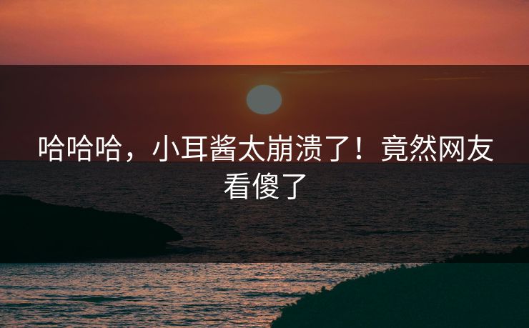 哈哈哈，小耳酱太崩溃了！竟然网友看傻了