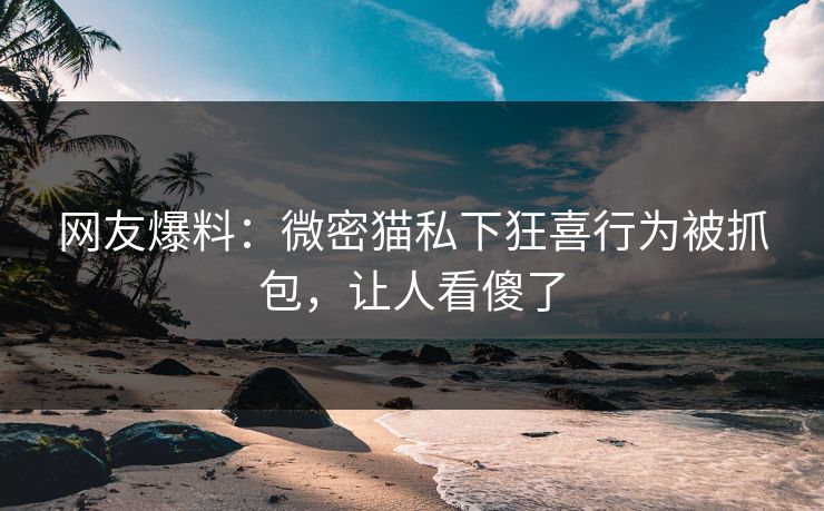 网友爆料：微密猫私下狂喜行为被抓包，让人看傻了
