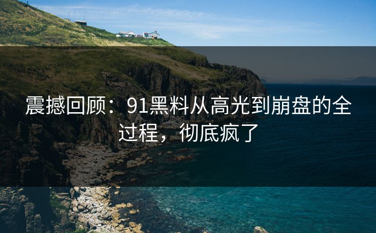 震撼回顾：91黑料从高光到崩盘的全过程，彻底疯了