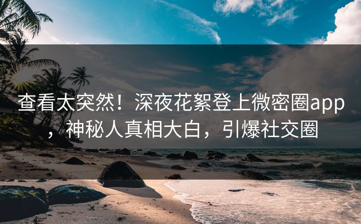 查看太突然！深夜花絮登上微密圈app，神秘人真相大白，引爆社交圈