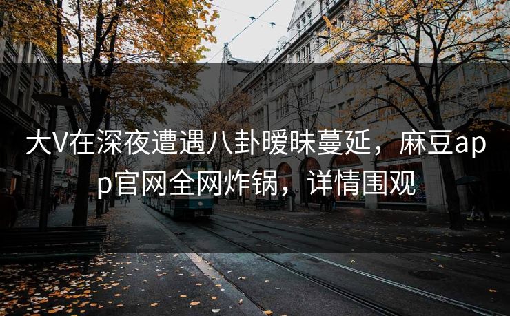 大V在深夜遭遇八卦暧昧蔓延，麻豆app官网全网炸锅，详情围观