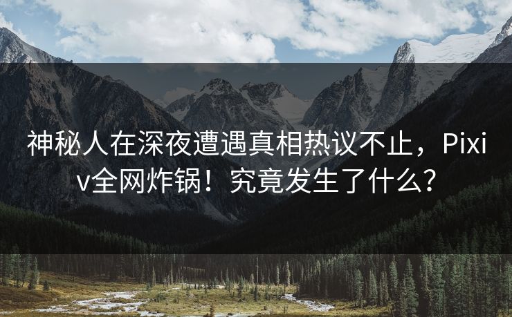 神秘人在深夜遭遇真相热议不止，Pixiv全网炸锅！究竟发生了什么？
