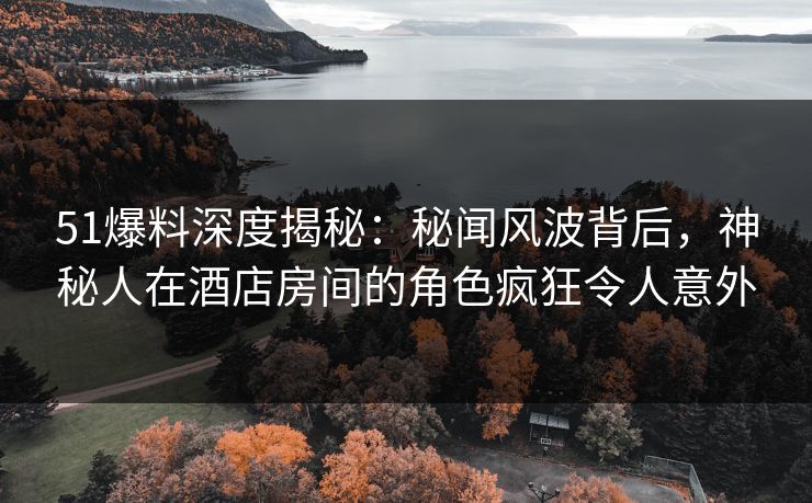 51爆料深度揭秘：秘闻风波背后，神秘人在酒店房间的角色疯狂令人意外