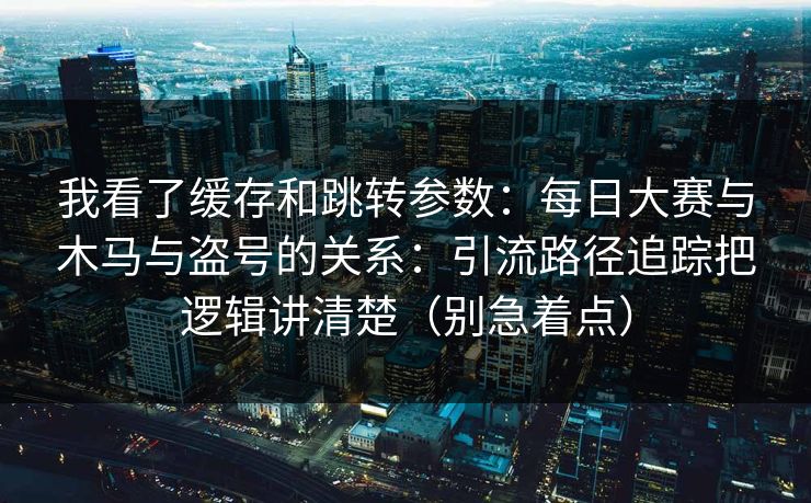 我看了缓存和跳转参数：每日大赛与木马与盗号的关系：引流路径追踪把逻辑讲清楚（别急着点）