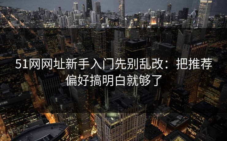 51网网址新手入门先别乱改：把推荐偏好搞明白就够了